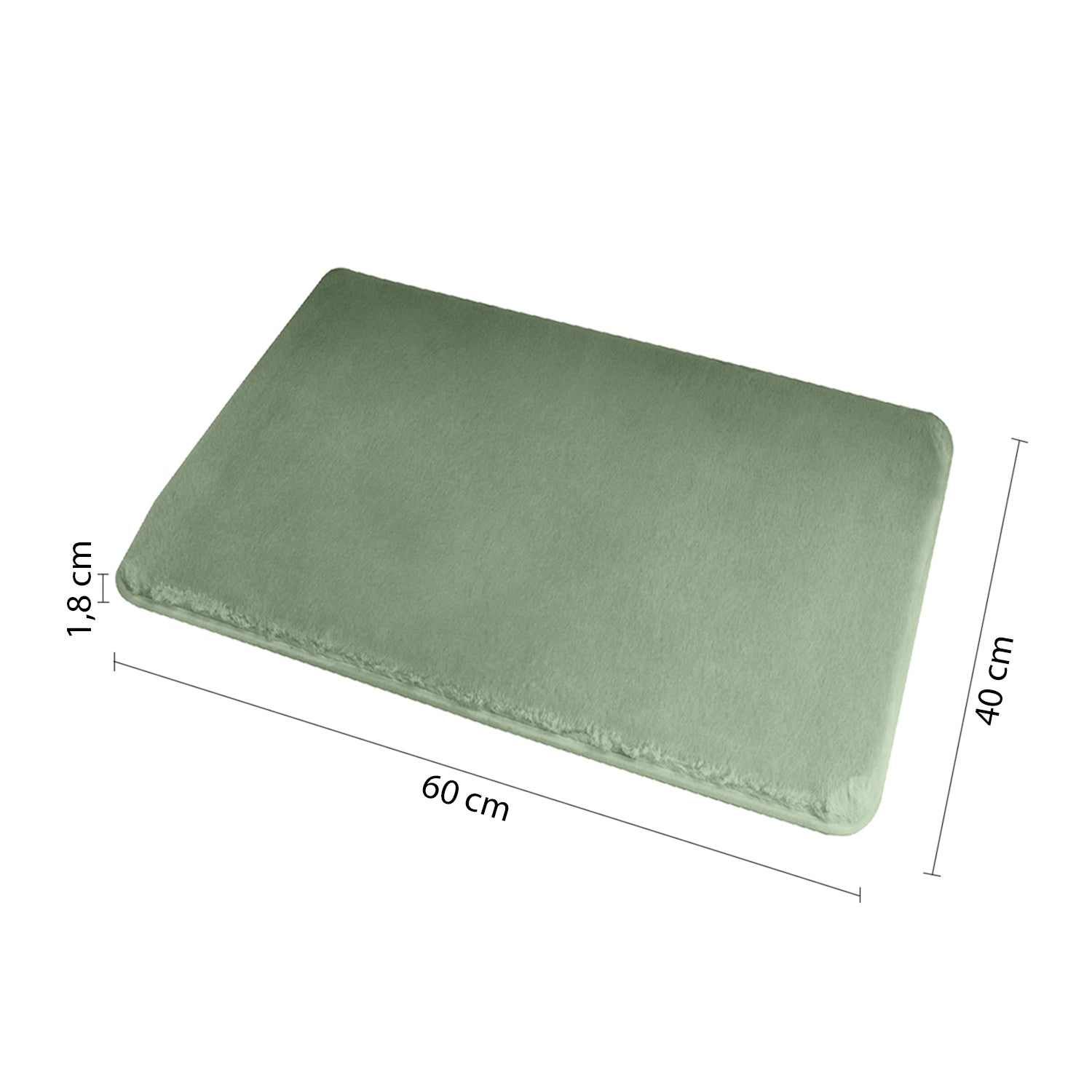  Tappeto bagno 40x60 cm modello Fuzzy di Gedy - Verde by CeramicStore | Lo specialista del tuo bagno