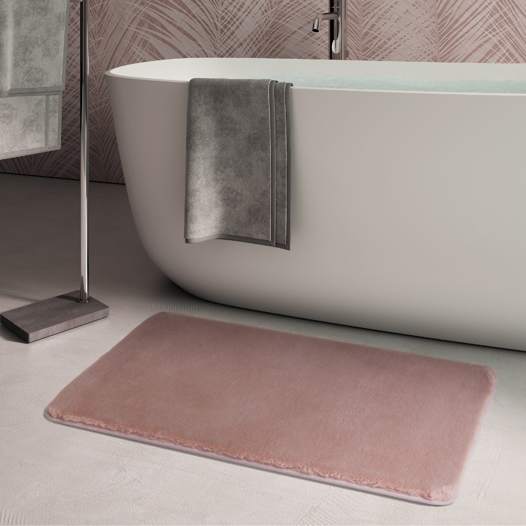  Tappeto bagno 40x60 cm modello Fuzzy di Gedy - Rosa by CeramicStore | Lo specialista del tuo bagno
