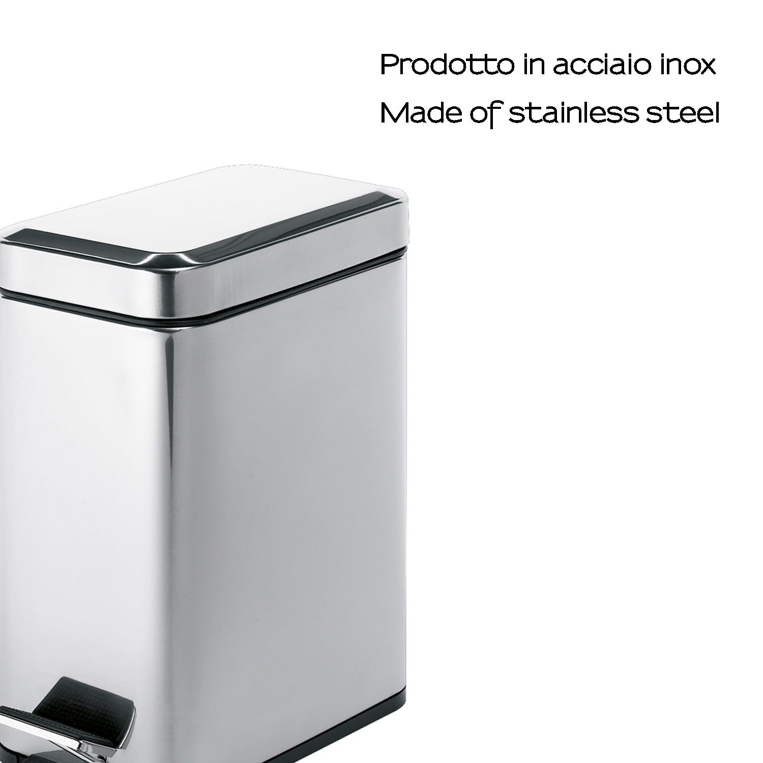 Portarifiuti rettangolare Gedy Argenta 5 lt. in acciaio inox cm 14x29