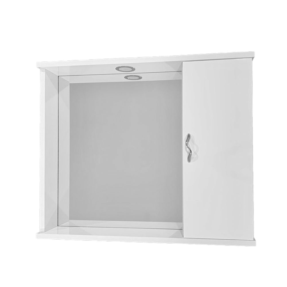 Pensile bagno con specchio e anta completo di faretto cm 72x16x60