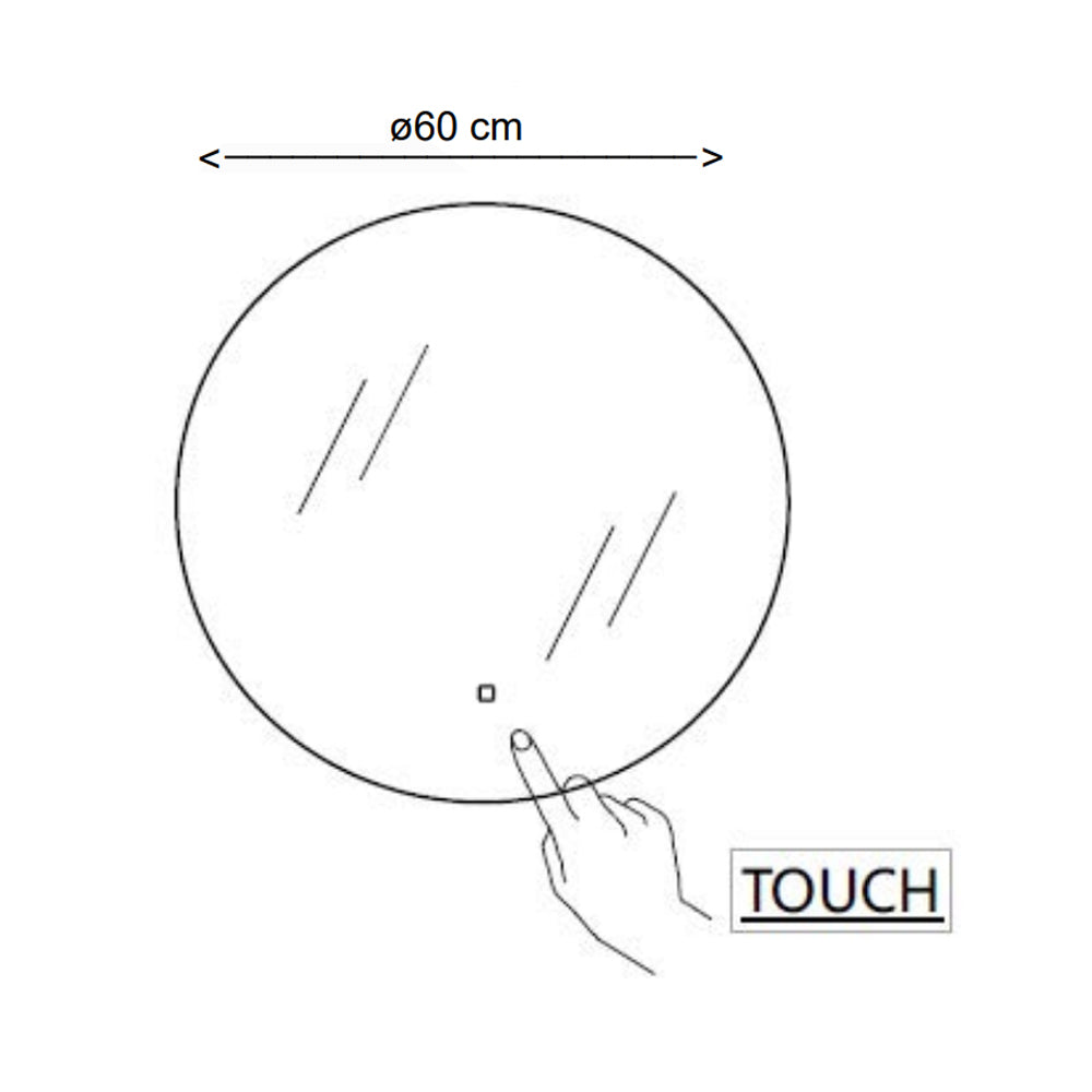  Specchio rotondo con led integrato accensione touch diametro 60 cm by CeramicStore | Lo specialista del tuo bagno