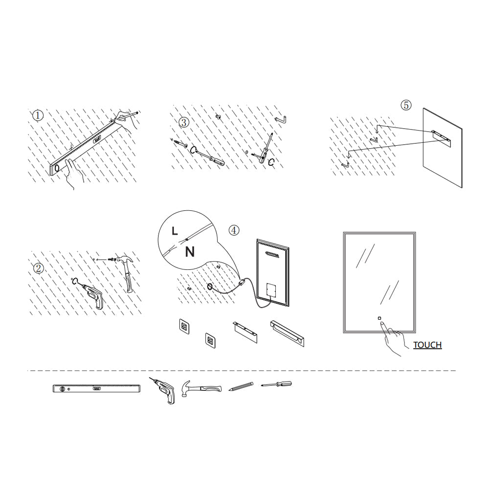  Specchio rotondo doppia striscia led laterale integrata accensione touch diametro 60 cm by CeramicStore | Lo specialista del tuo bagno