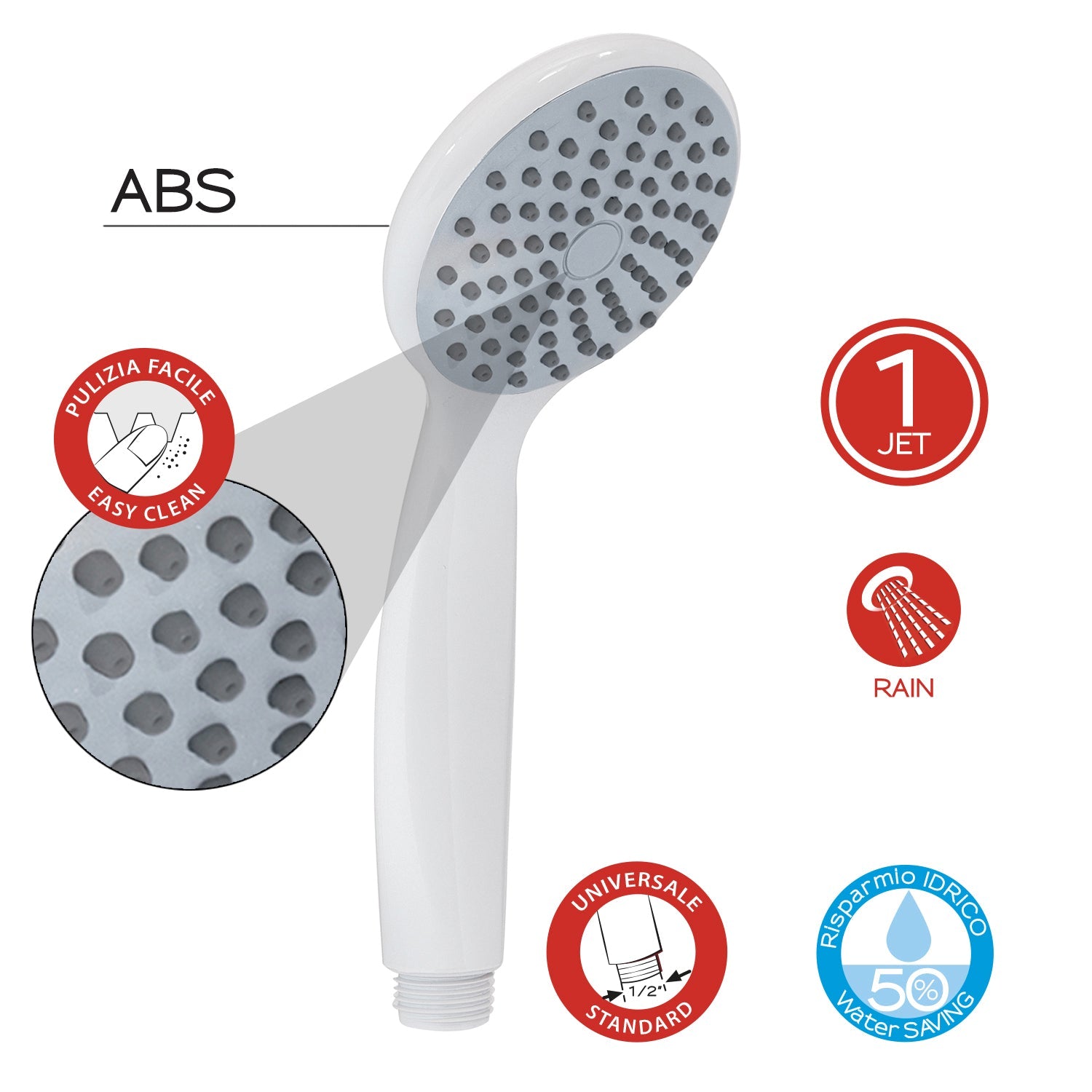  Doccetta 1 getto modello Easy 03 di Gedy - Bianco by CeramicStore | Lo specialista del tuo bagno