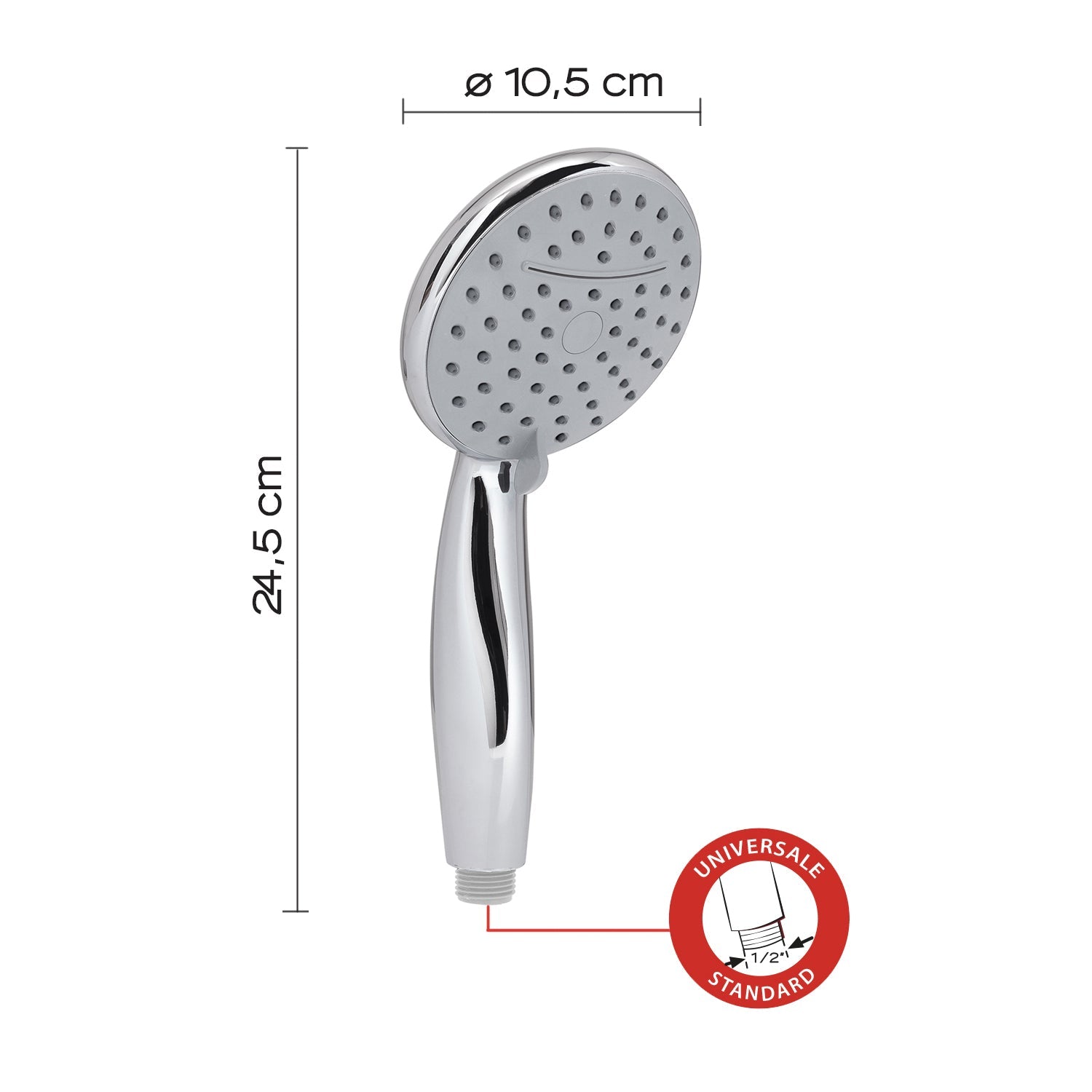  Doccetta tonda a 3 getti modello Tech 08 di Gedy - Cromato by CeramicStore | Lo specialista del tuo bagno