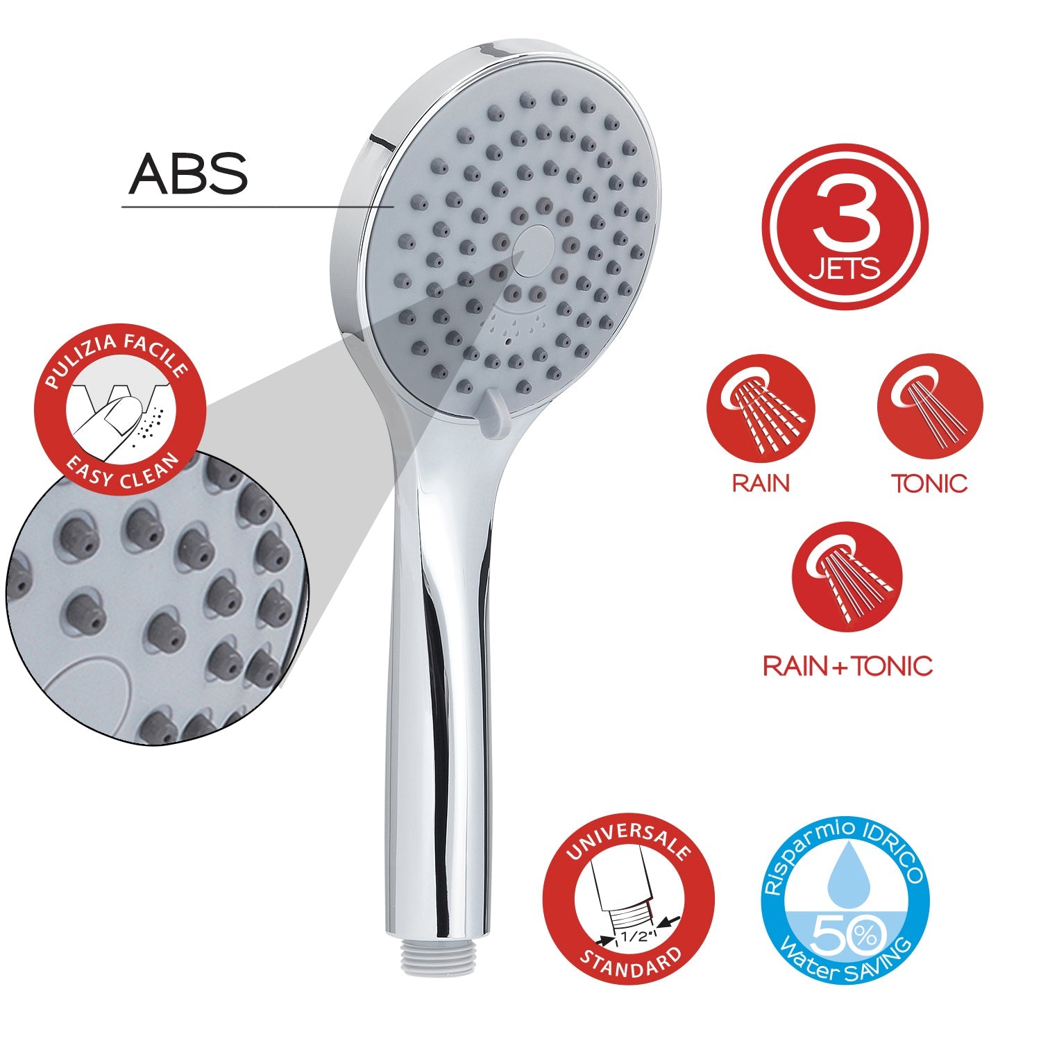  Doccetta 3 getti modello Star 05 di Gedy - Cromato by CeramicStore | Lo specialista del tuo bagno