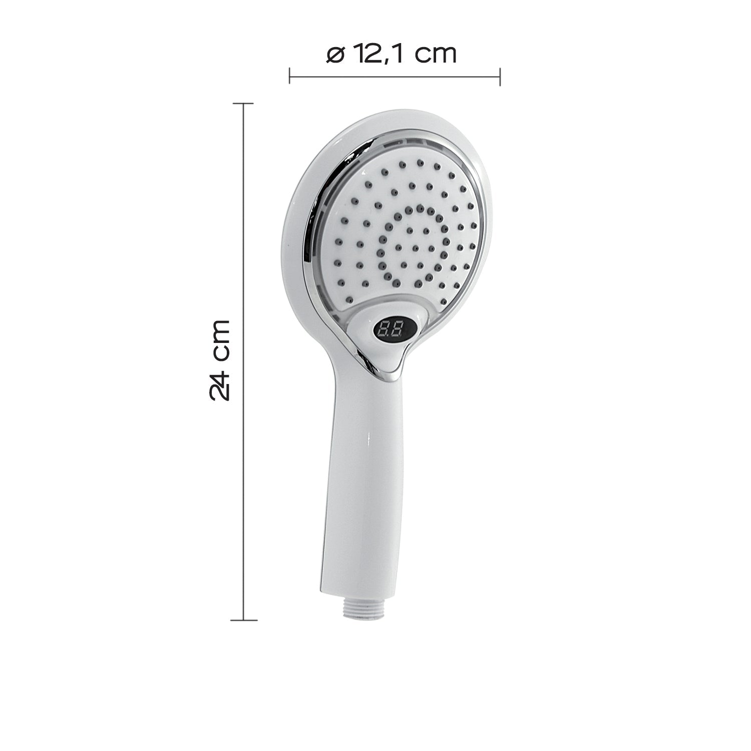  Doccetta 1 getto con led a tre colori e controllo temperatura modello Thermo Light 01 di Gedy - Bianco by CeramicStore | Lo specialista del tuo bagno