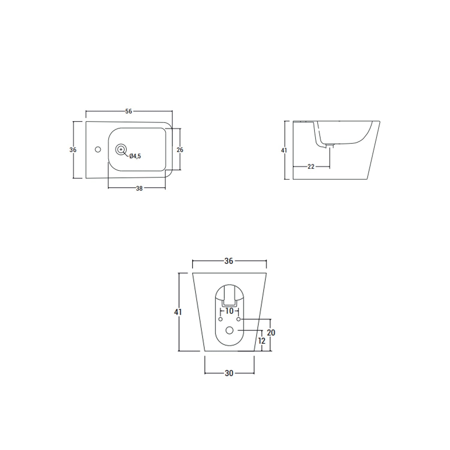 Set sanitari filomuro senza brida con copriwater soft close BathCore serie Tela - 56x36xH41 cm 4
