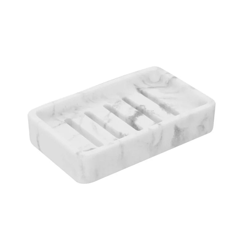 Porta sapone d'appoggio BathCore serie Marble - Effetto marmo bianco