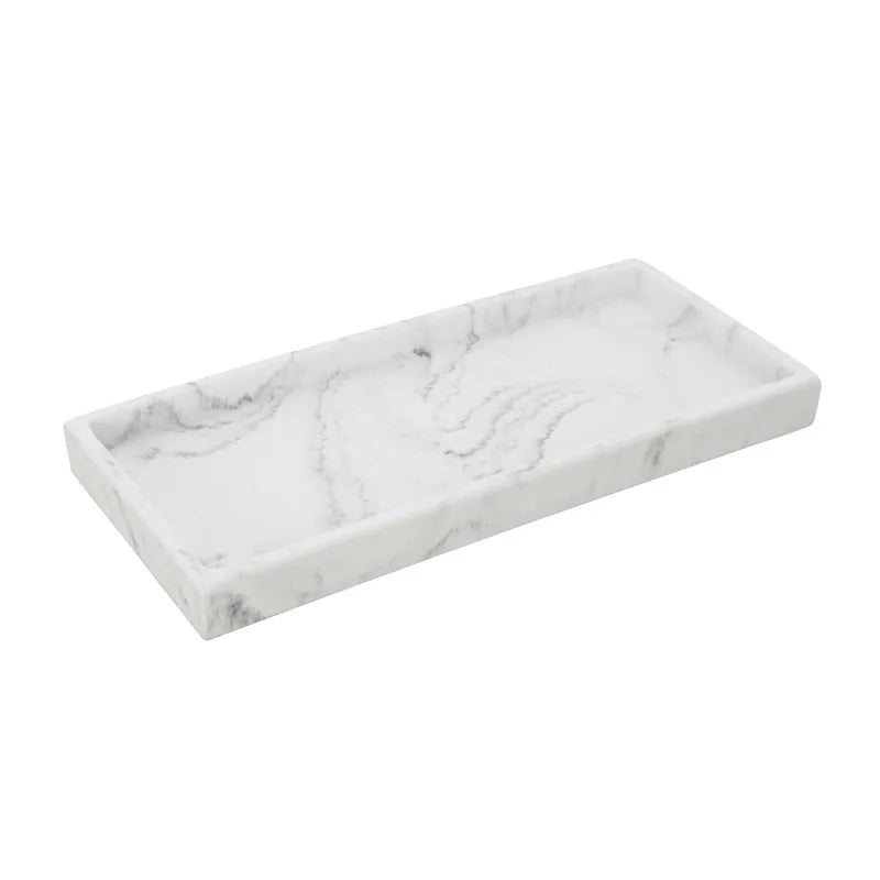 Vassoio porta oggetti d'appoggio BathCore serie Marble - Effetto marmo bianco
