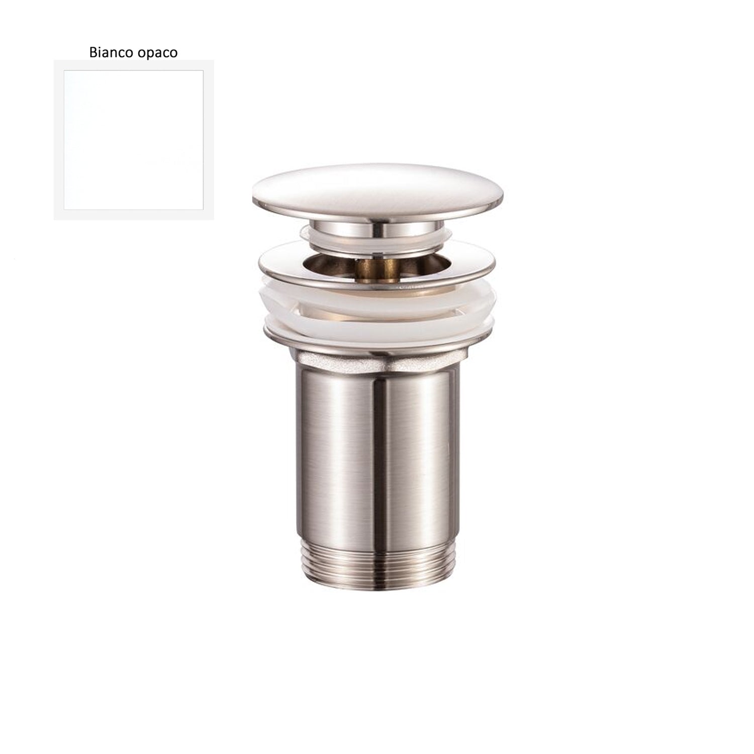 Scarico Click Clack senza troppo pieno in ottone bianco opaco by CeramicStore | Lo specialista del tuo bagno