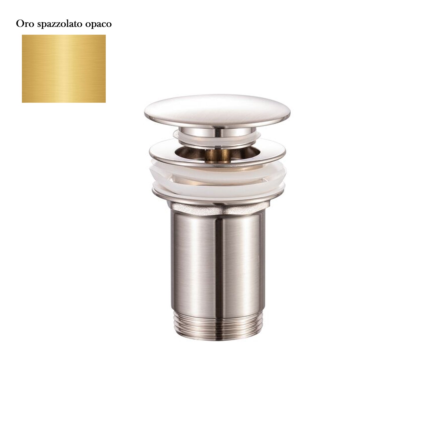 Scarico Click Clack con troppo pieno in ottone oro spazzolato opaco by CeramicStore | Lo specialista del tuo bagno