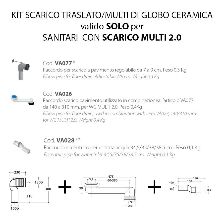  raccordo per scarico e raccordo eccentrico by CeramicStore | Lo specialista del tuo bagno