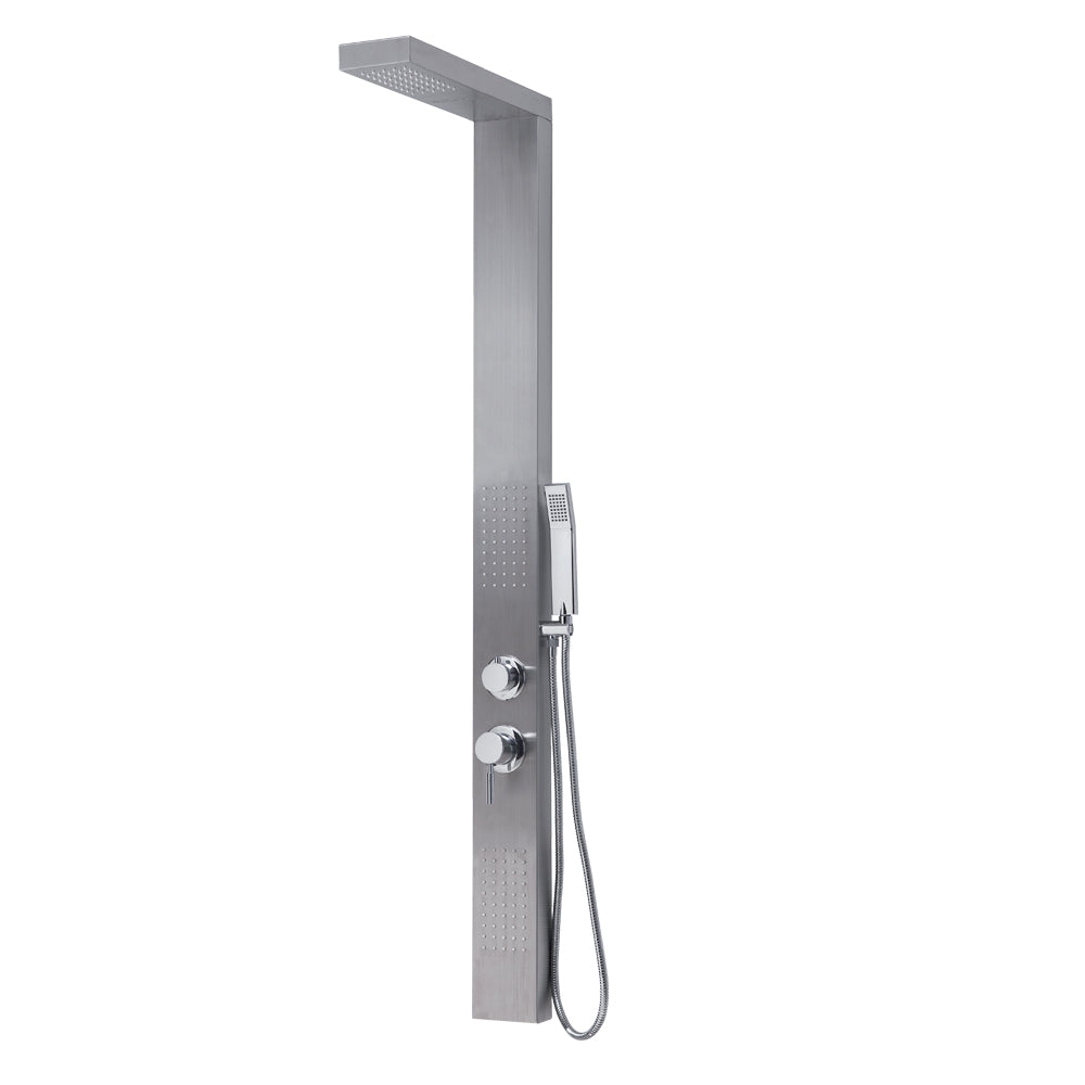 Pannello doccia multifunzione con cascata modello CASCADE 00 finitura inox - Spazzolato by CeramicStore | Lo specialista del tuo bagno