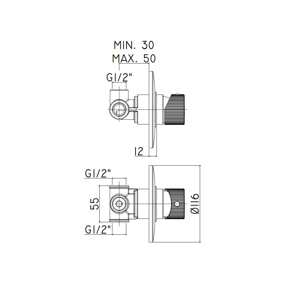  Miscelatore doccia Incasso con piastra lusso senza deviatore serie Jo modello JO011CR cromo Paffoni by CeramicStore | Lo specialista del tuo bagno