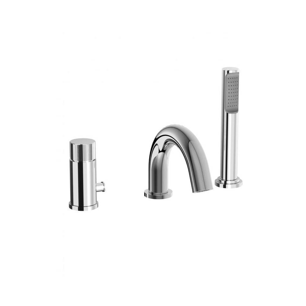 Miscelatore bordo vasca a 3 fori con deviatore e doccetta serie Jo modello JO040LCR cromo Paffoni by CeramicStore | Lo specialista del tuo bagno