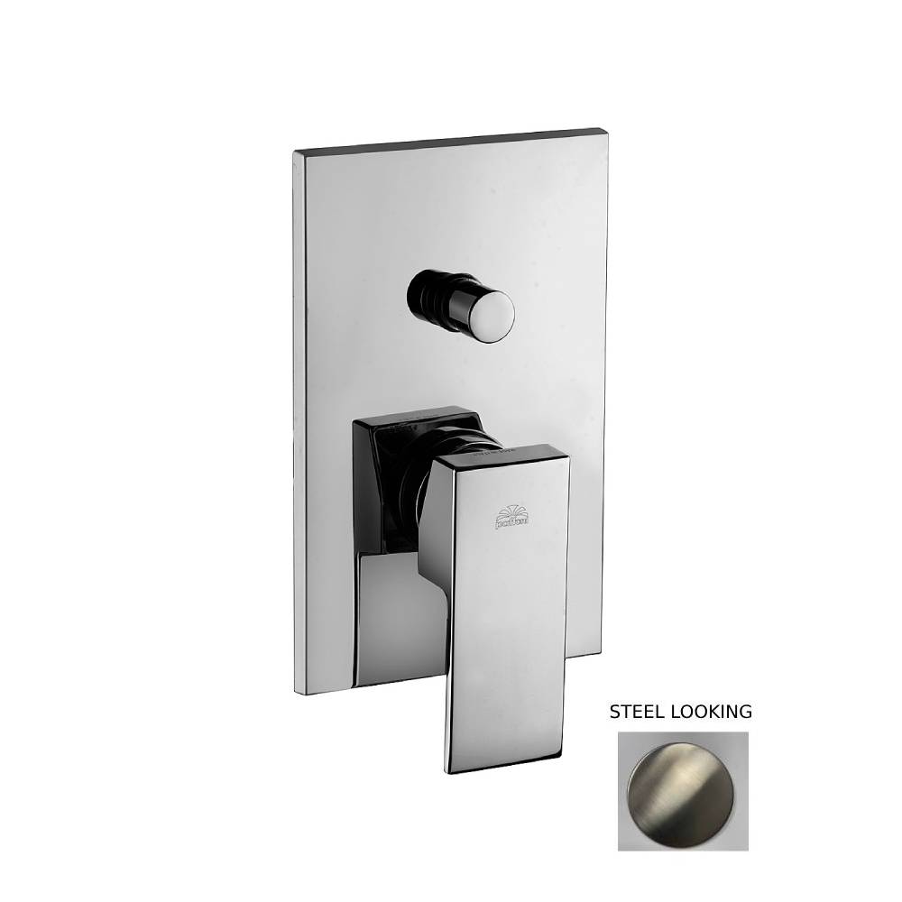 Miscelatore incasso doccia piastra metallo con deviatore leva standard serie Level modello LES015ST/M steel looking Paffoni by CeramicStore | Lo specialista del tuo bagno