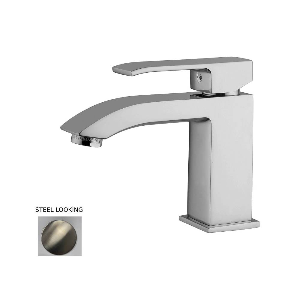 Miscelatore lavabo senza scarico serie Level modello LES071ST steel looking Paffoni by CeramicStore | Lo specialista del tuo bagno