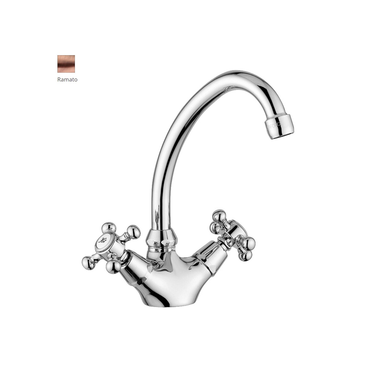 Monoforo lavabo con canna orientabile Paffoni serie Viola - Ramato by CeramicStore | Lo specialista del tuo bagno