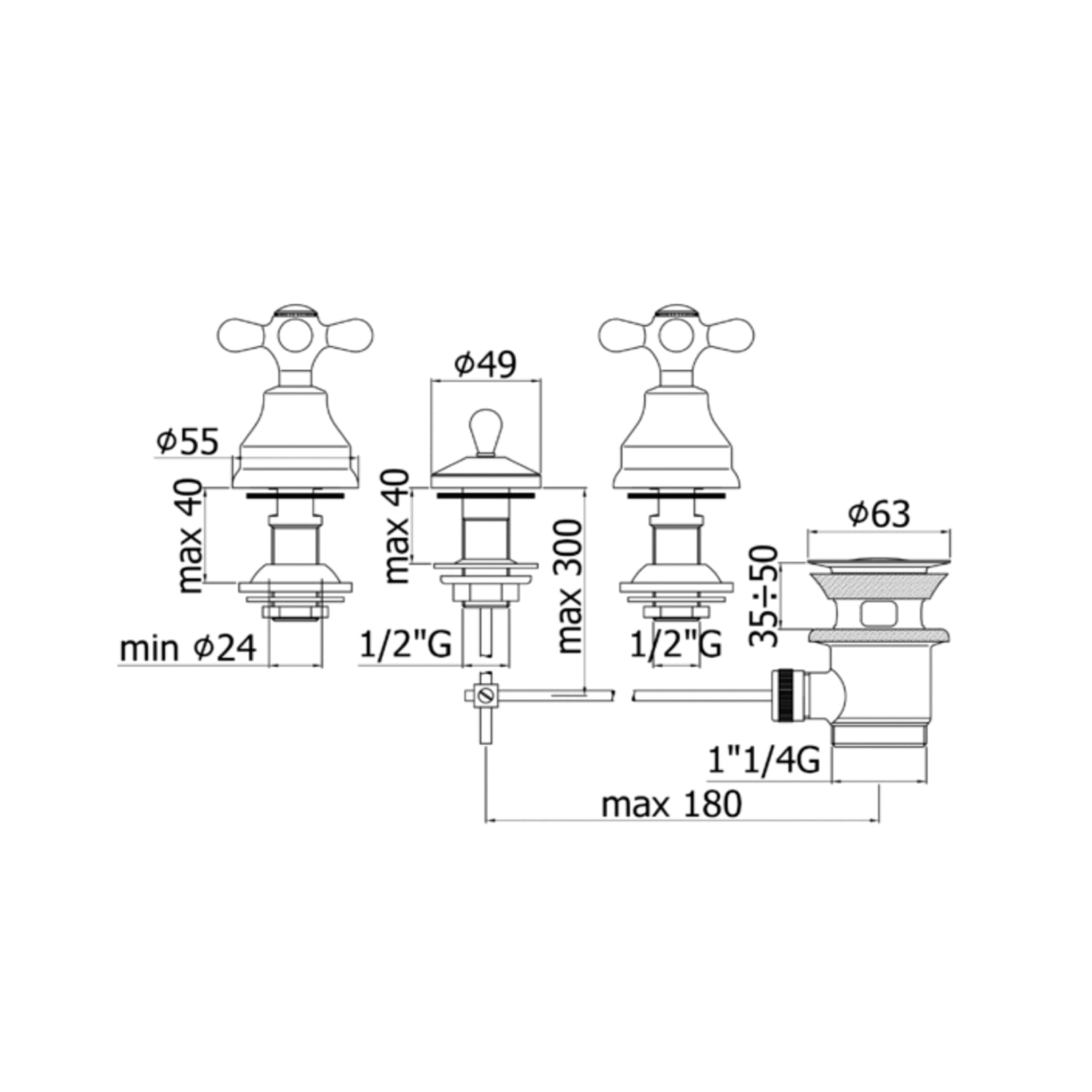  Batteria bidet con scarico automatico Paffoni serie Viola - Cromo/Gold finish by CeramicStore | Lo specialista del tuo bagno