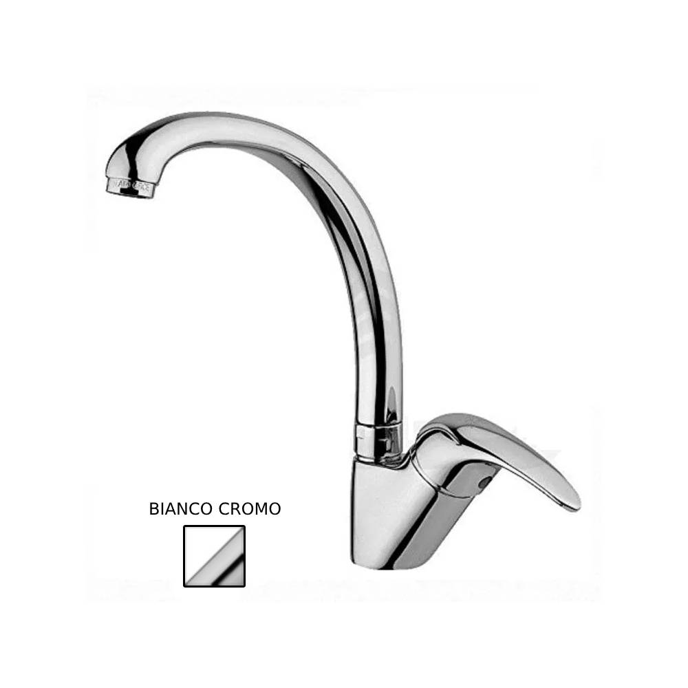 Miscelatore lavello monoforo con canna alta orientabile serie Nettuno due Paffoni - Bianco by CeramicStore | Lo specialista del tuo bagno