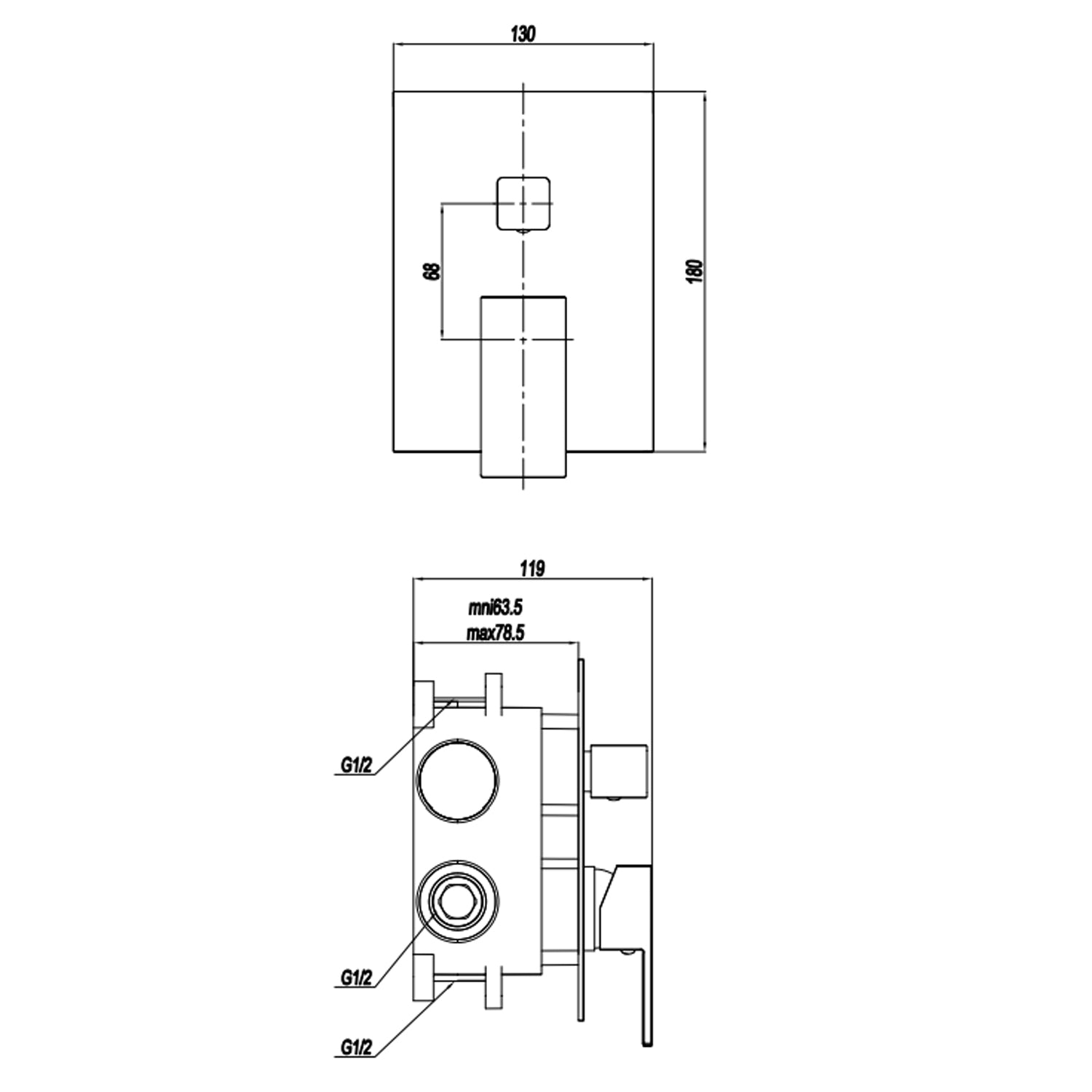  Miscelatore monocomando da incasso per doccia con deviatore RubiFlux serie Rose - Cromo by CeramicStore | Lo specialista del tuo bagno