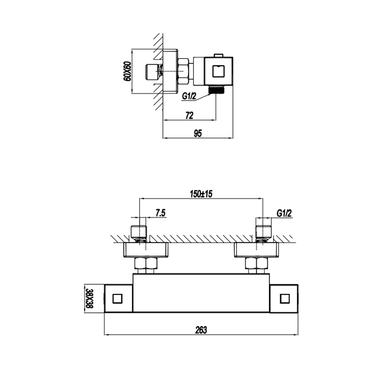 Miscelatore monocomando esterno termostatico per doccia RubiFlux serie Rose - Cromato by CeramicStore | Lo specialista del tuo bagno