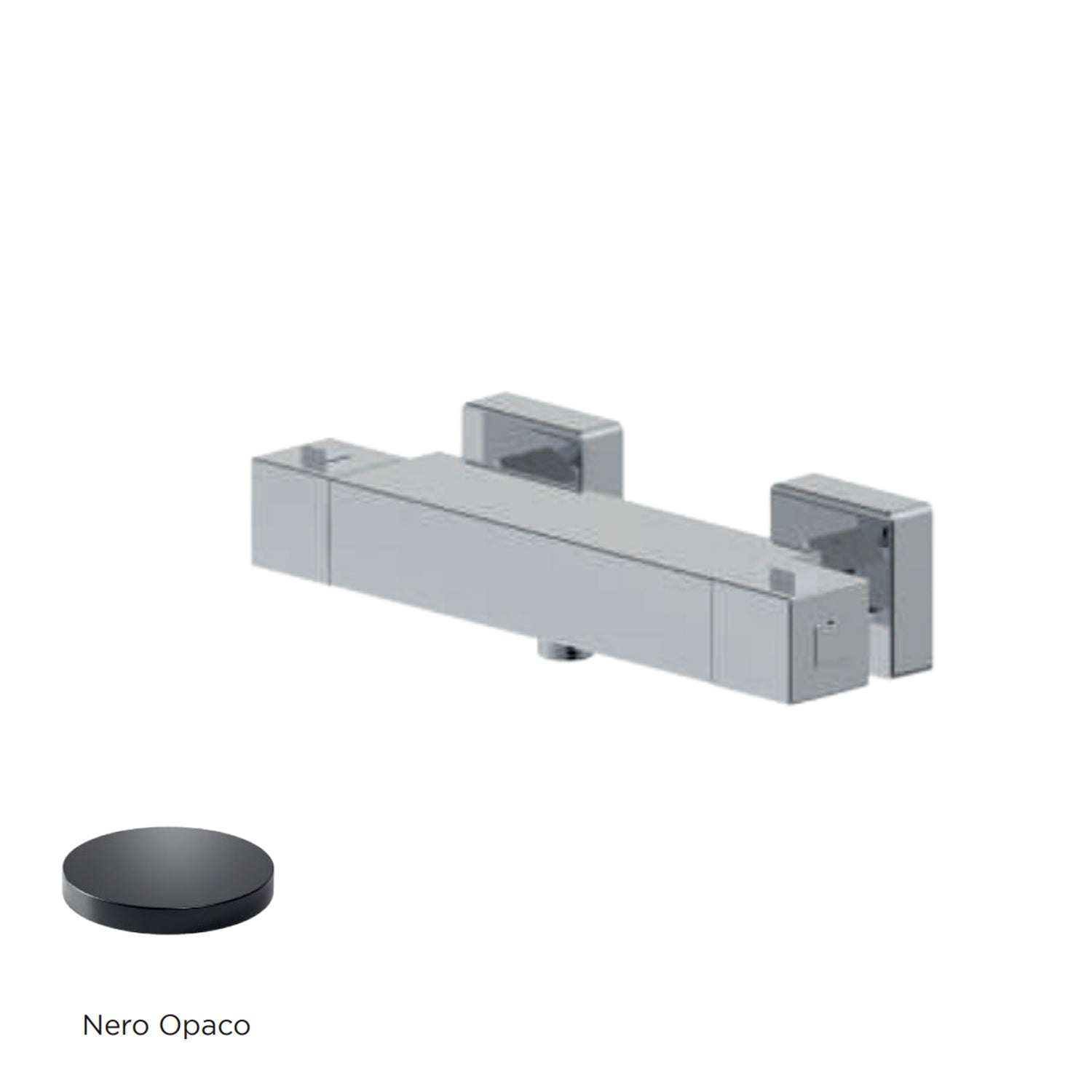 Miscelatore monocomando esterno termostatico per doccia RubiFlux serie Rose - Nero Opaco by CeramicStore | Lo specialista del tuo bagno