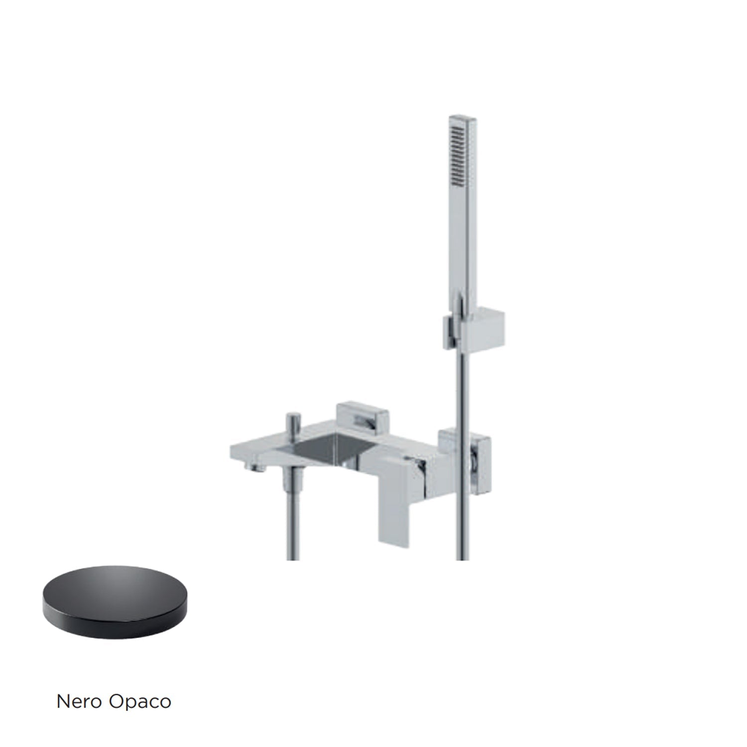 Miscelatore monocomando esterno per vasca con kit doccino RubiFlux serie Rose - Nero Opaco by CeramicStore | Lo specialista del tuo bagno