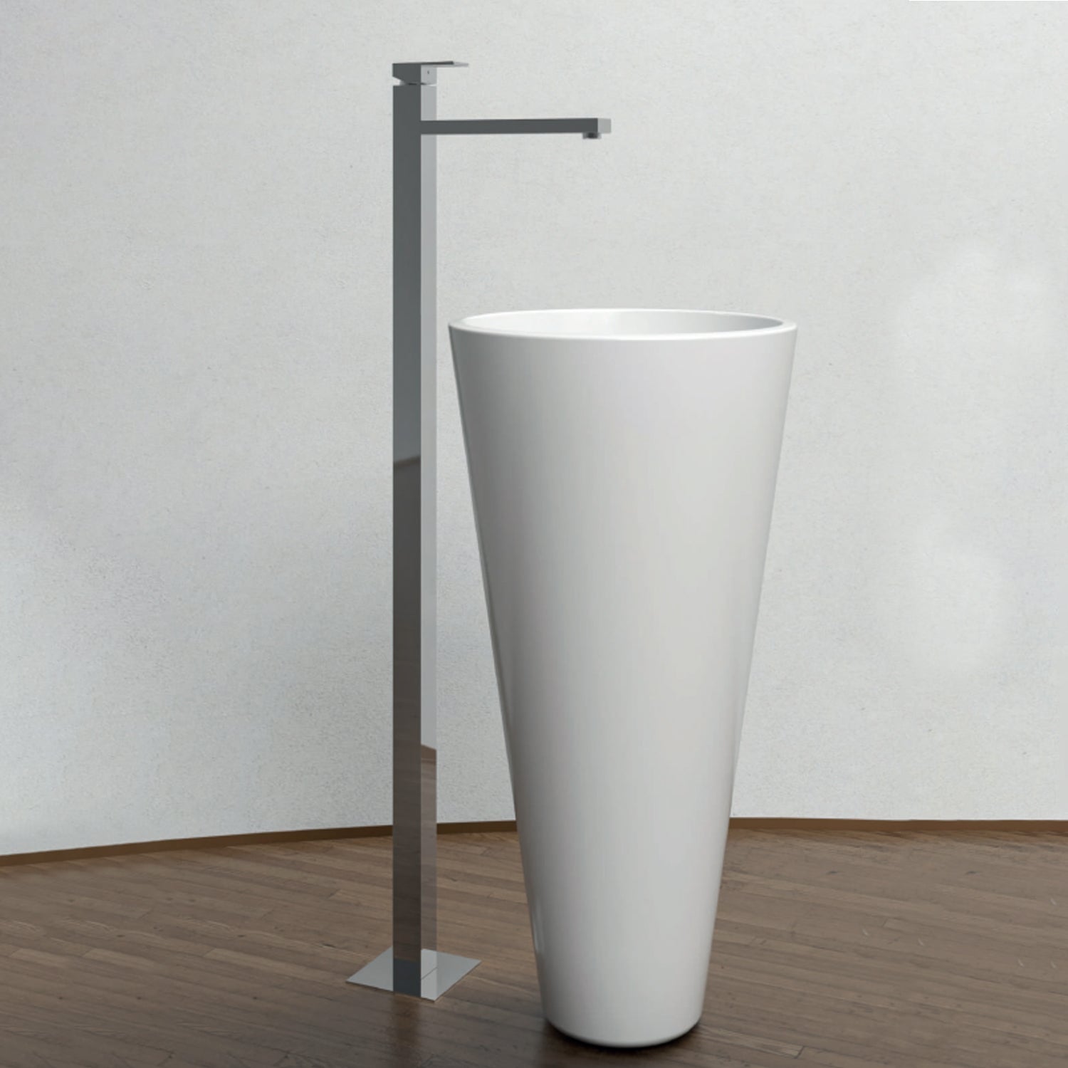  Miscelatore monocomando lavabo freestanding RubiFlux serie Rose - Cromo by CeramicStore | Lo specialista del tuo bagno