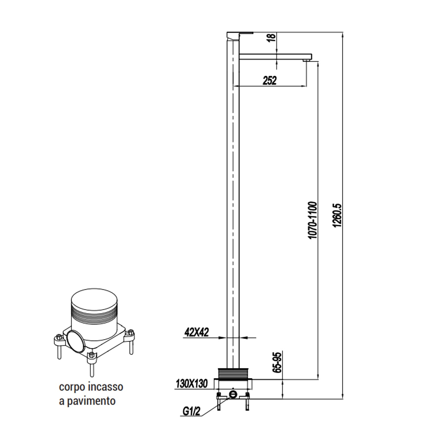  Miscelatore monocomando lavabo freestanding RubiFlux serie Rose - Nero Opaco by CeramicStore | Lo specialista del tuo bagno