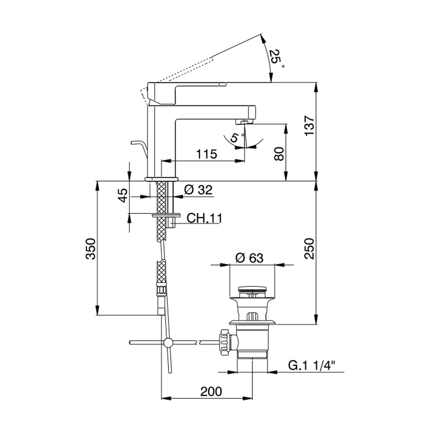  Miscelatore monocomando lavabo RubiFlux serie Dema - Cromo by CeramicStore | Lo specialista del tuo bagno