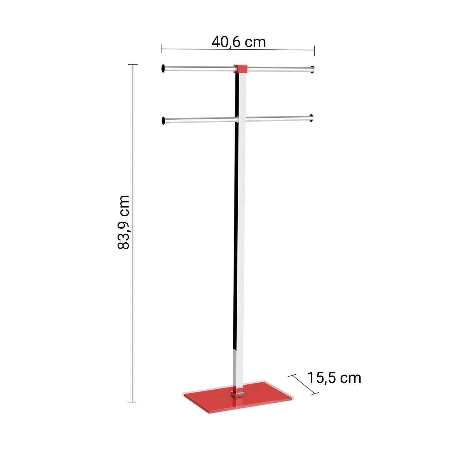  Piantana porta asciugamani in Acciaio Inox Gedy di Rainbow - Rosso