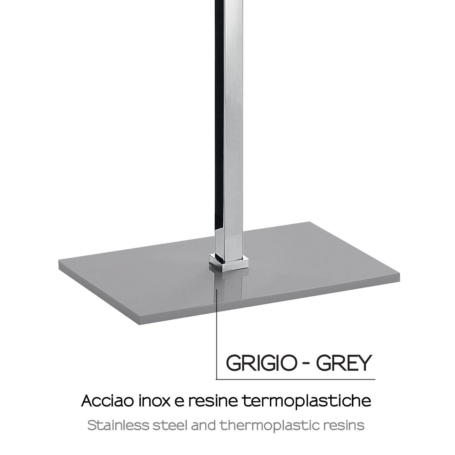  Piantana porta asciugamani in Acciaio Inox Gedy di Rainbow - Grigio