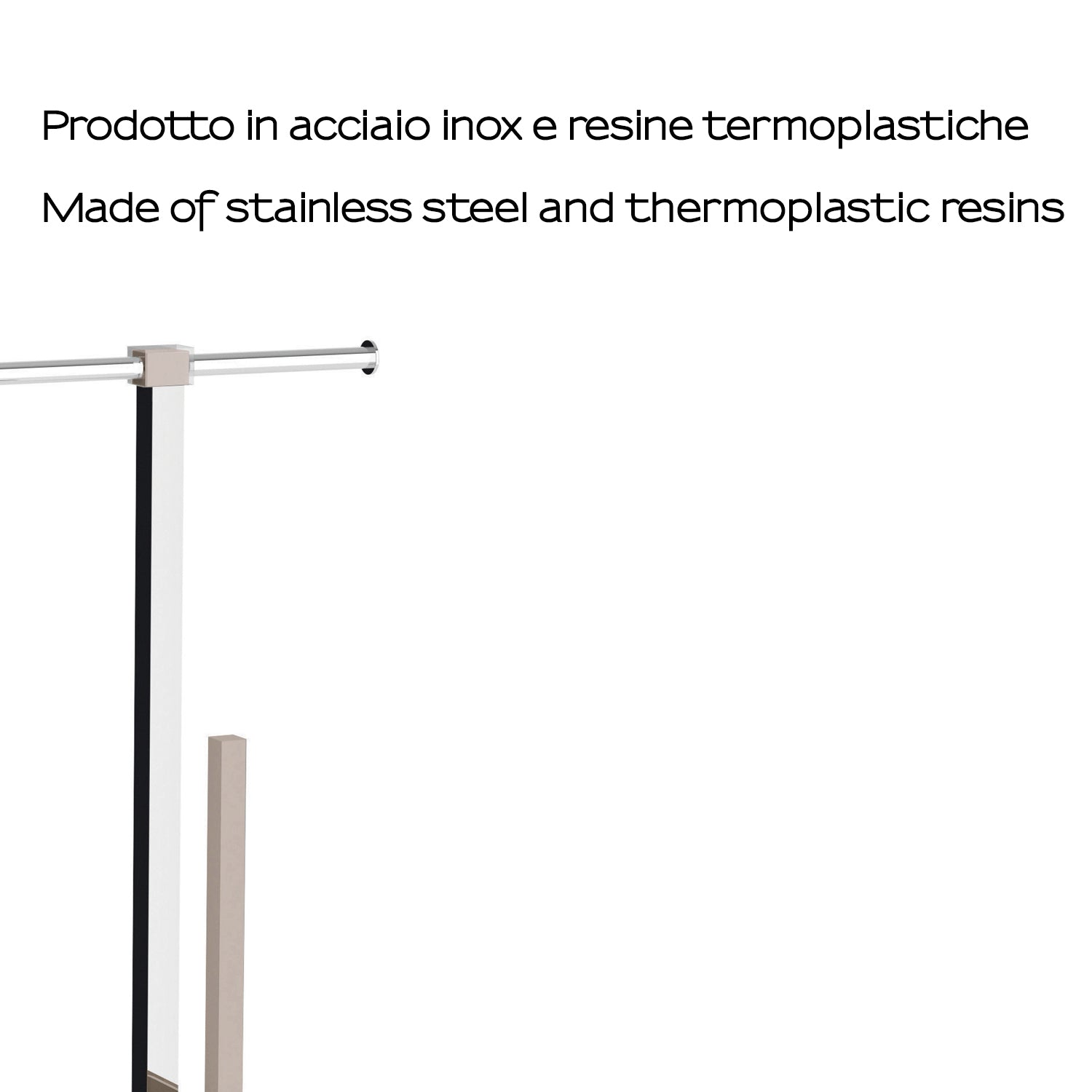  Piantana portarotolo e scopino wc in Acciaio Inox Gedy serie Rainbow - Trasparente/Tortora chiaro