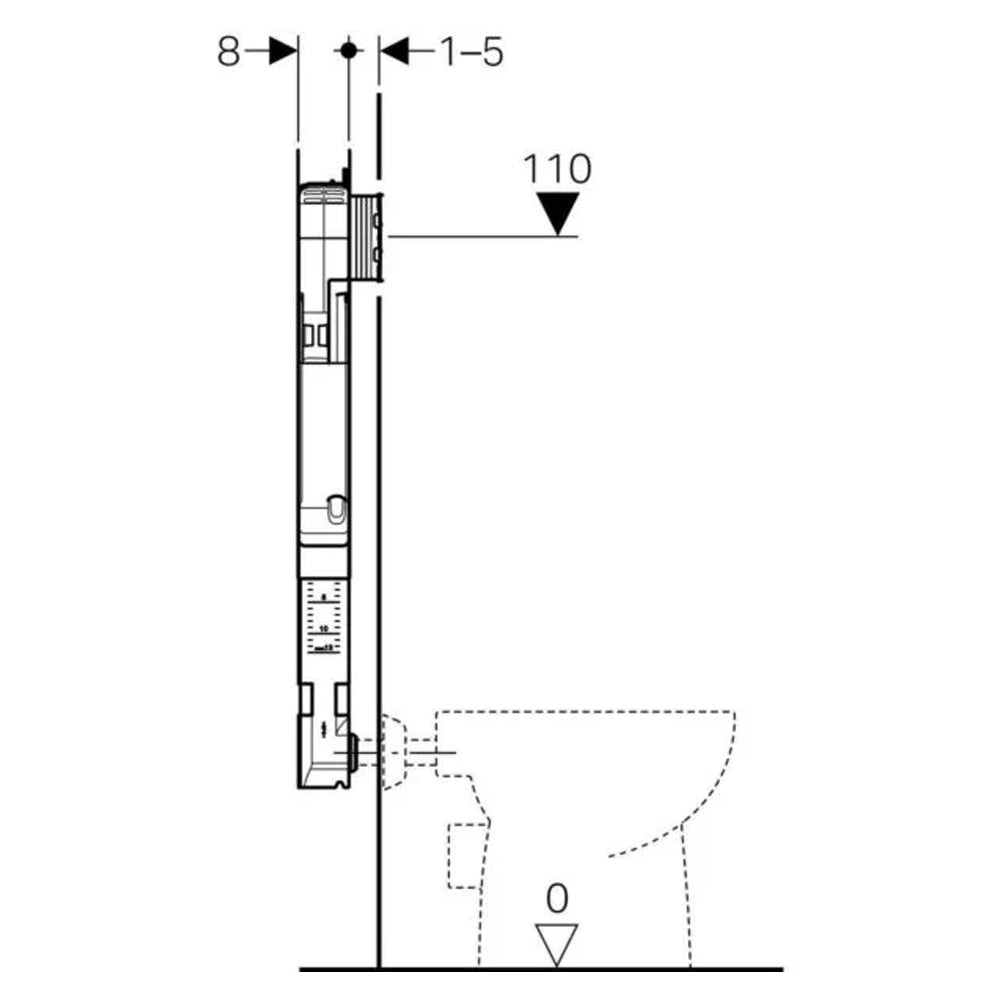 109.790.00.1 Cassetta di scarico da incasso Geberit Sigma 8 cm (Unica+) 2