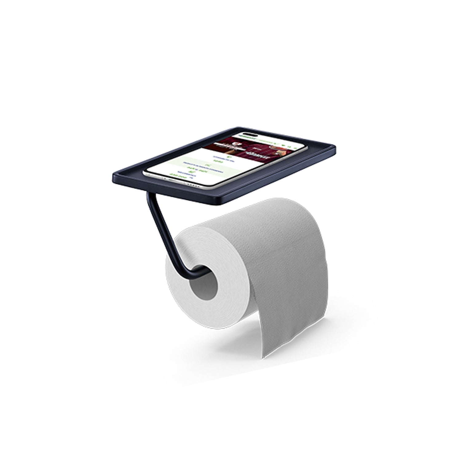 Portarotolo BathCore modello Smart con base appoggio - Nero