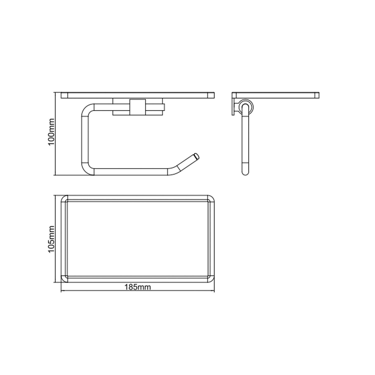 Portarotolo BathCore modello Smart con base appoggio - Cromo 4