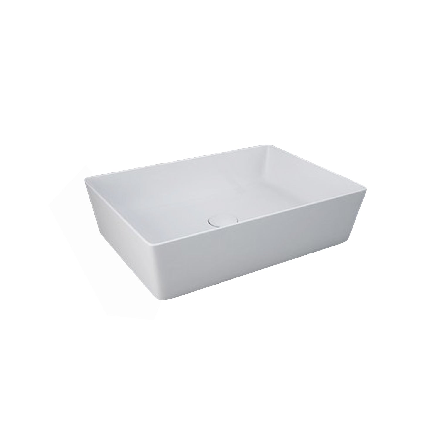 Lavabo da appoggio rettangolare bordi sottili Sensation in ceramica 50x36 cm- Bianco Opaco