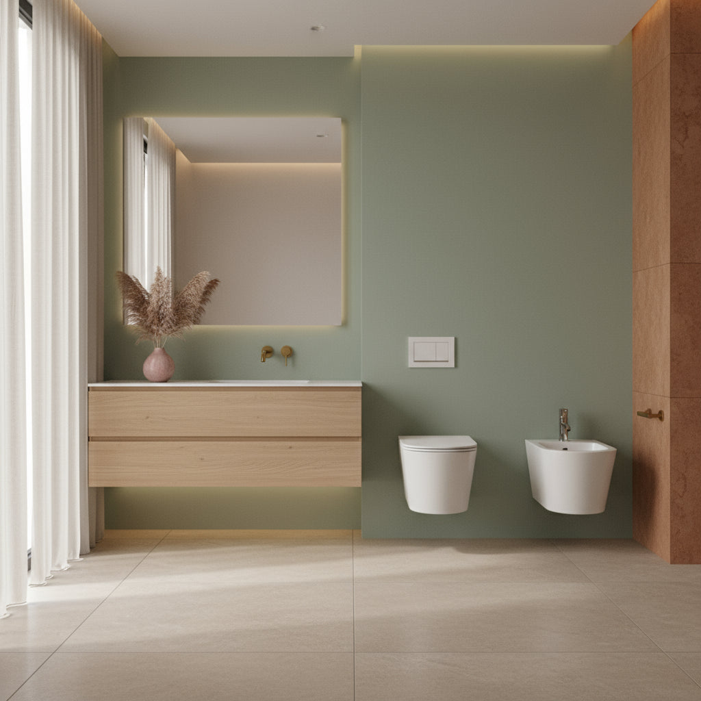  Sanitari sospesi senza brida con copriwater soft close BathCore serie Cuore L 36 x P 52 cm â€“ Bianco lucido