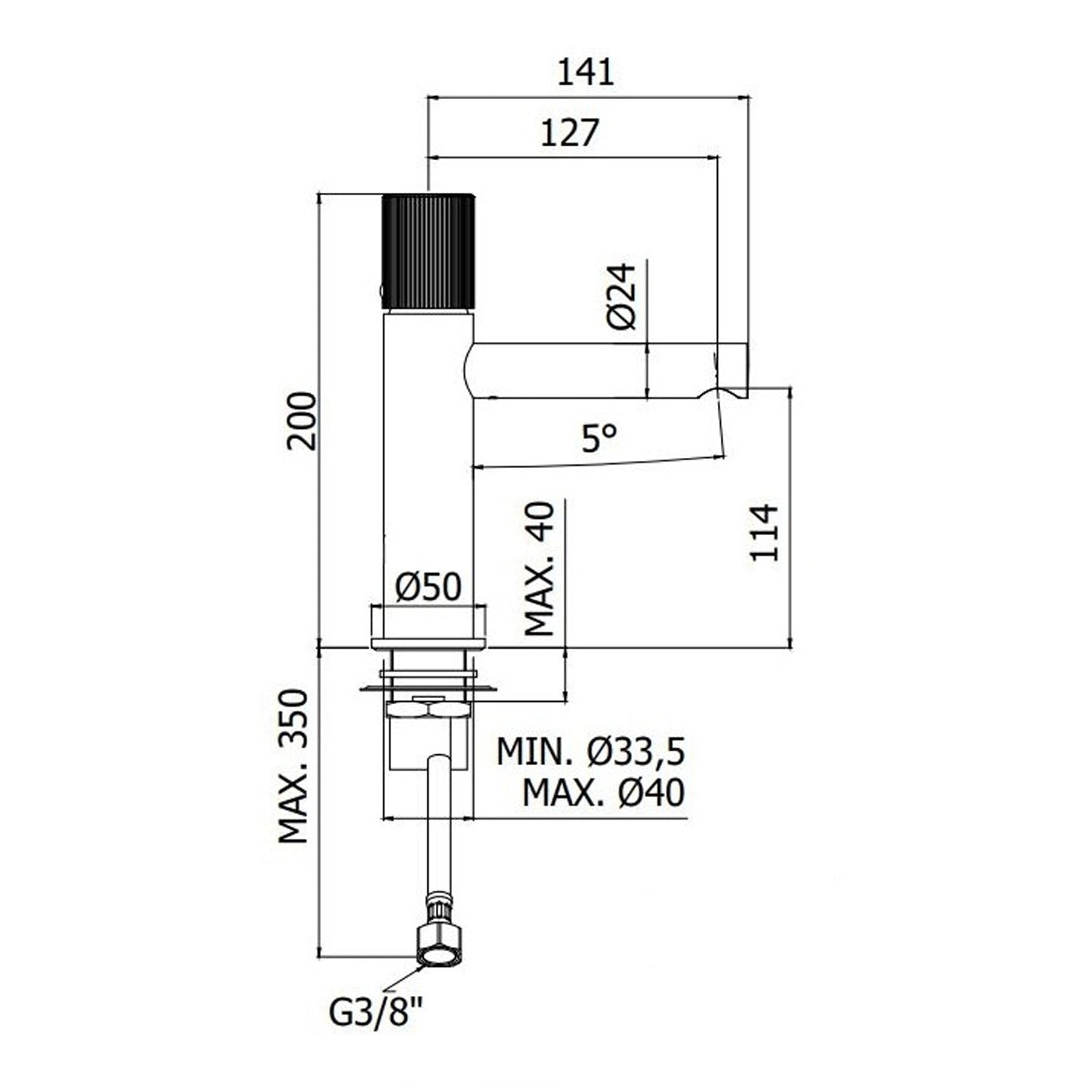 Miscelatore lavabo Paffoni Jo cromato - senza scarico  JO071-CR