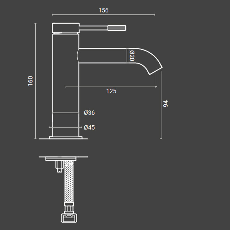 Miscelatore lavabo RubiFlux York in ottone completo di piletta click clack 2