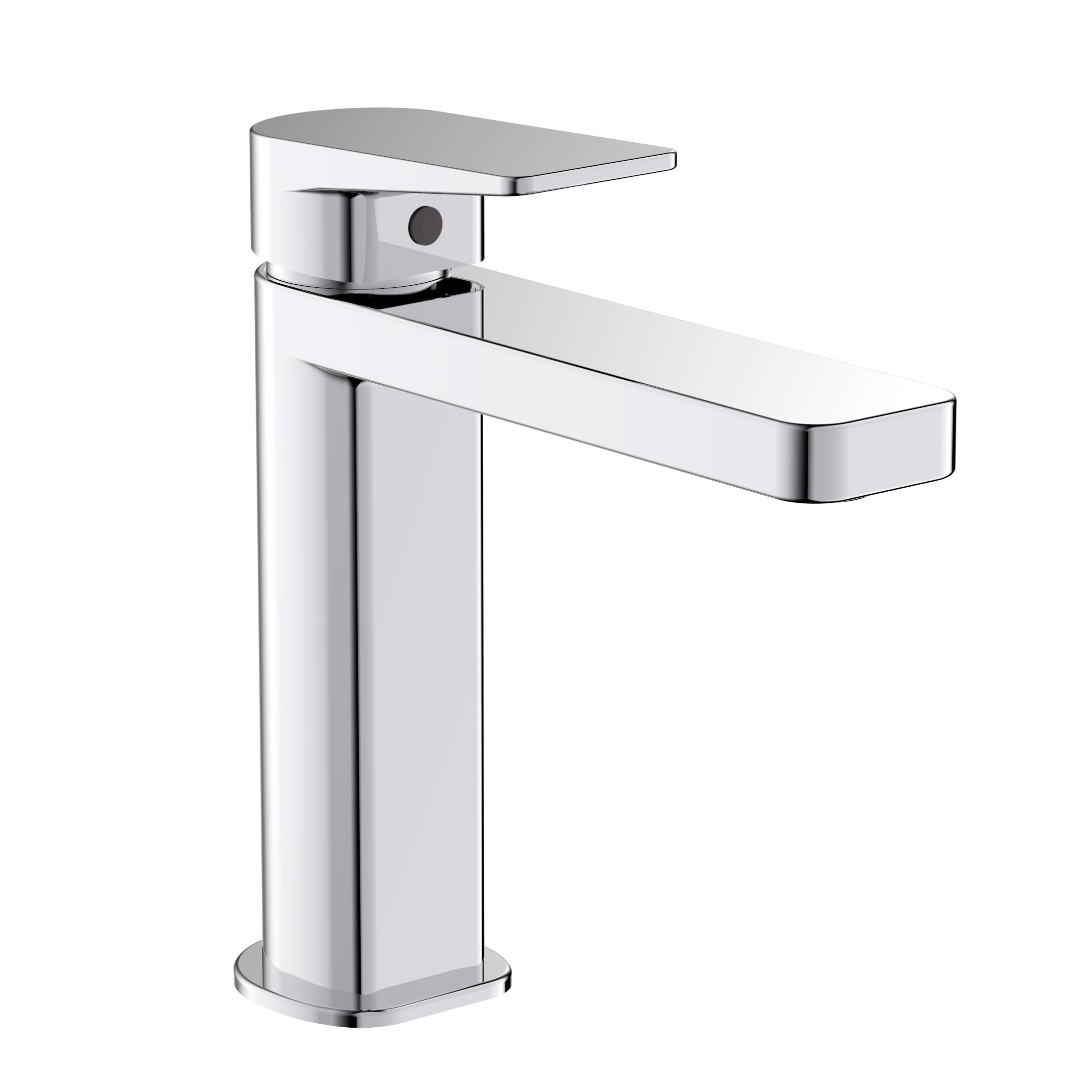 Miscelatore monocomando Lavabo RubiFlux Dock in ottone cromato completo di piletta click clack