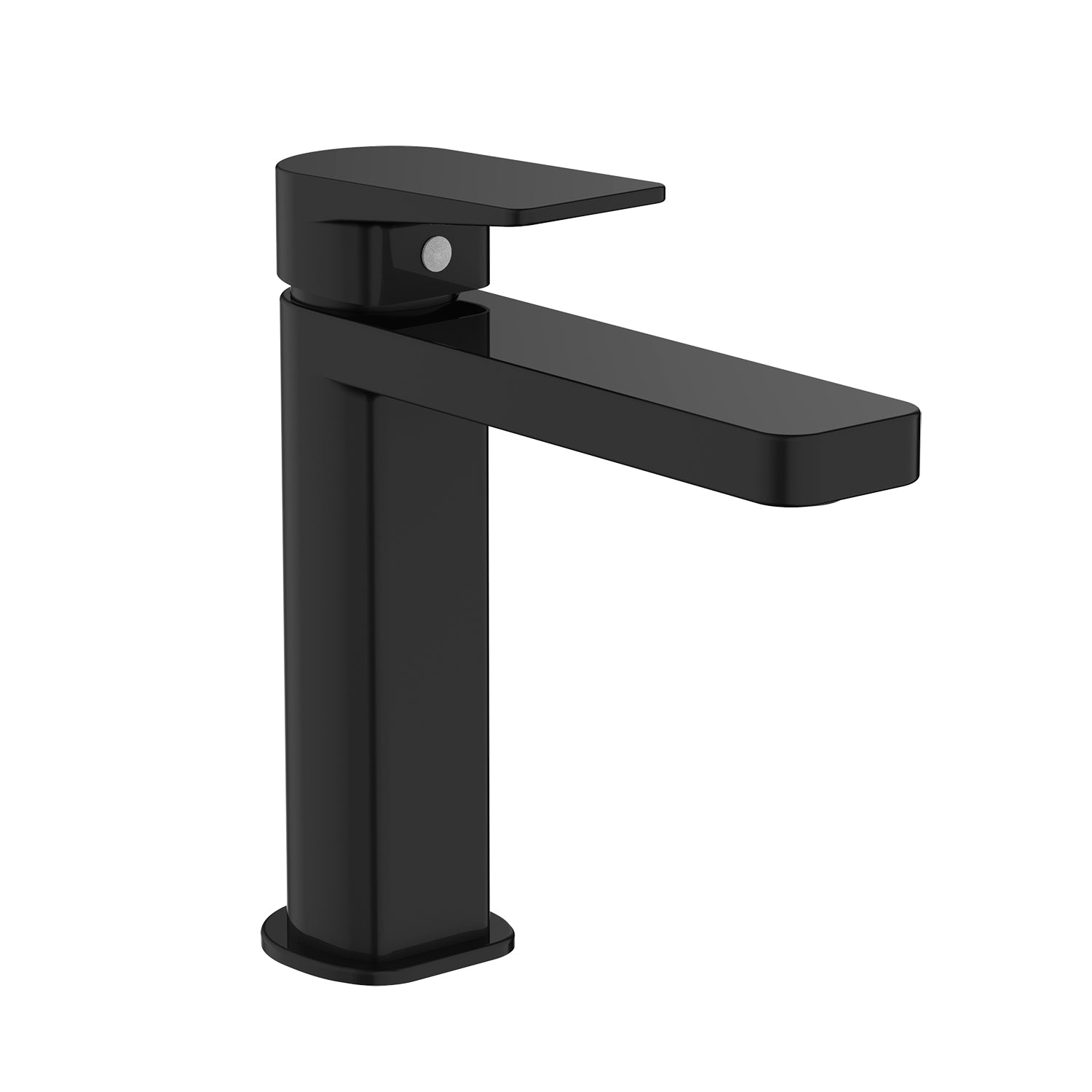 Miscelatore monocomando Lavabo RubiFlux Dock di colore nero completo di piletta click clack