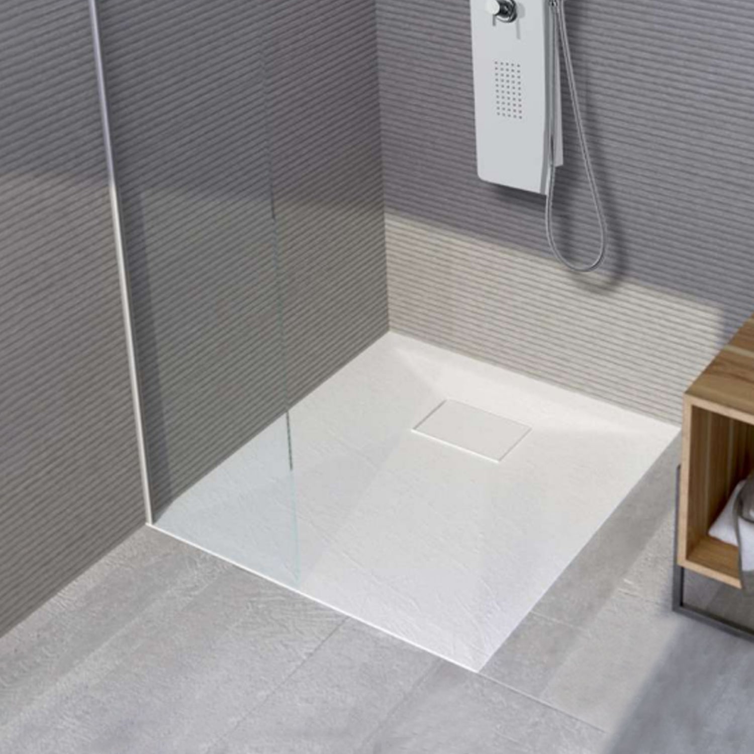 Piatto doccia Stone Essence Slim rettangolare 70x150 cm - Bianco 2