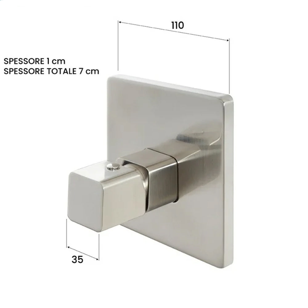 Kit miscelatore lavabo alto + bidet + doccia a una via RubiFlux serie Lilium Modello Grey con piletta clic-clac - Nickel spazzolato 8