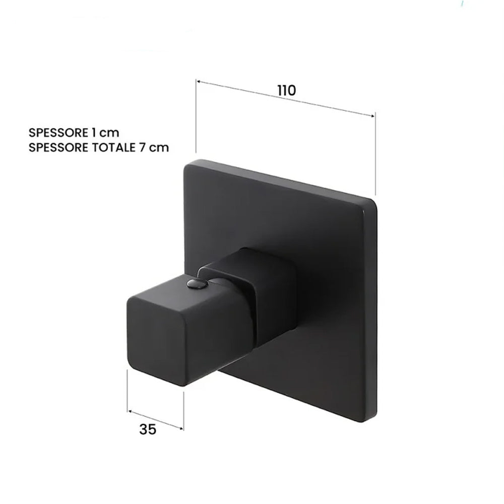 Kit miscelatore lavabo + bidet + doccia a due vie RubiFlux serie Lilium Modello Black con piletta clic-clac - Nero Opaco 8