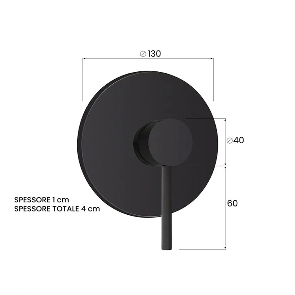 Kit miscelatore lavabo alto + bidet + doccia a una via RubiFlux serie Paris Modello Noir con piletta clic-clac - Nero Opaco 7