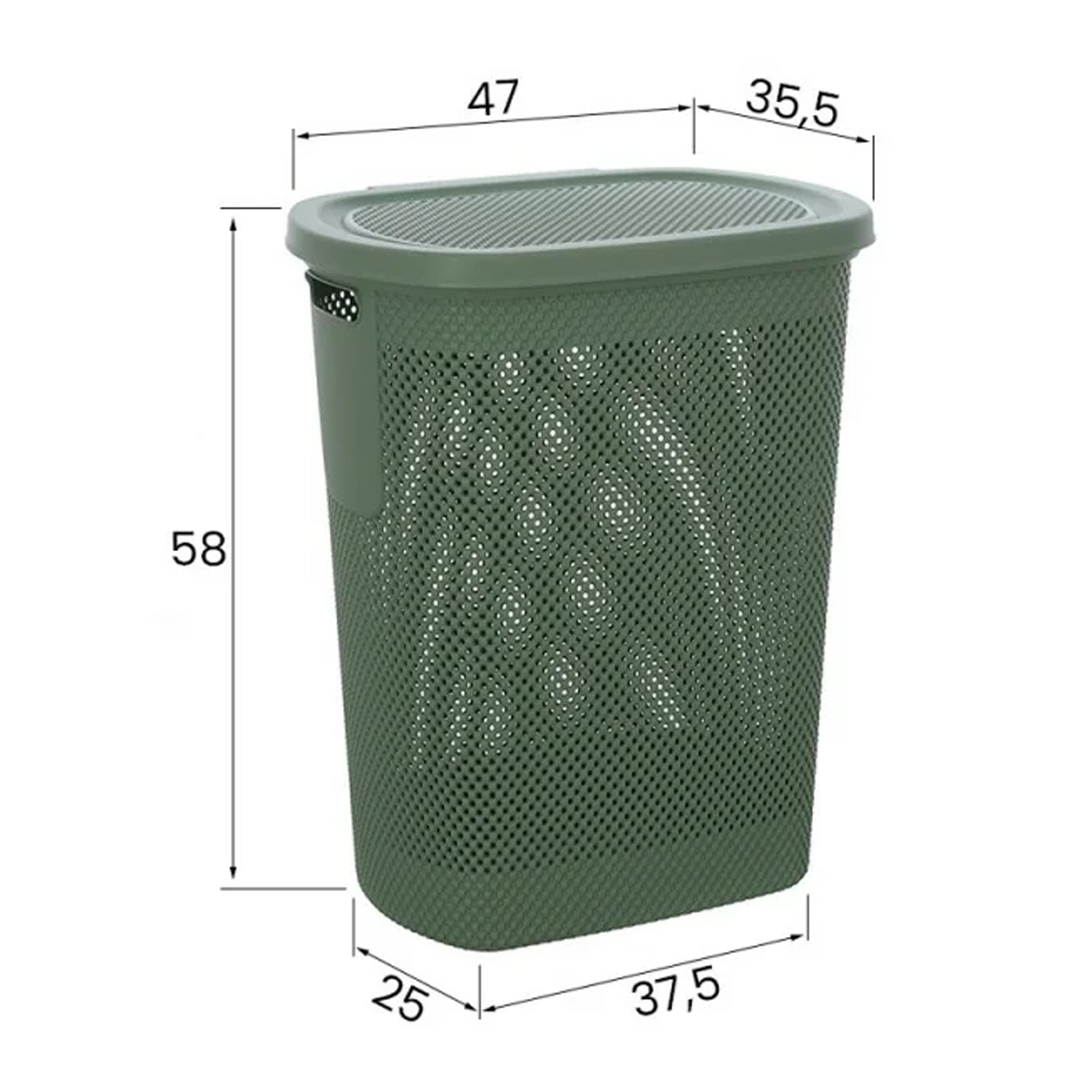 Portabiancheria in plastica 58 Lt Bathcore modello Livia - Verde 3