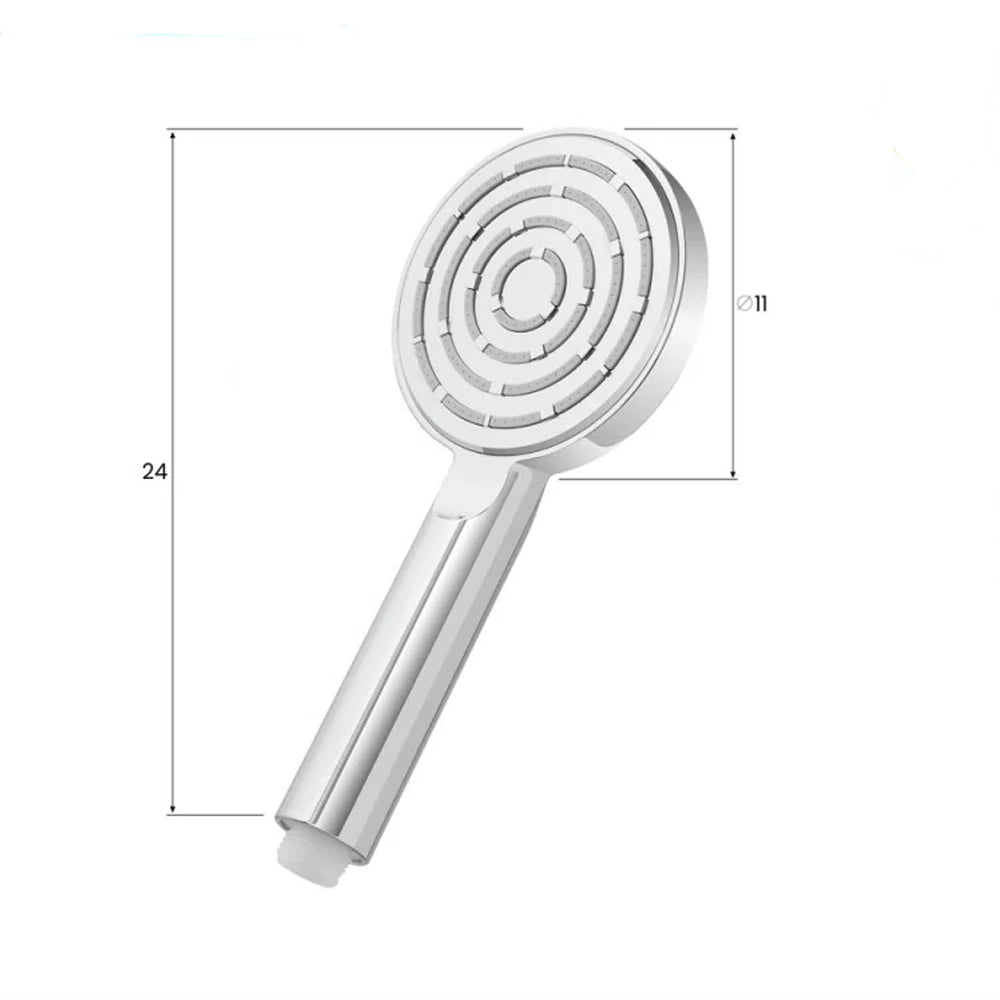 Doccetta Monofunzione rotonda Anticalcare Serie Aqua Collection DocciaGo in ABS - Cromo 2