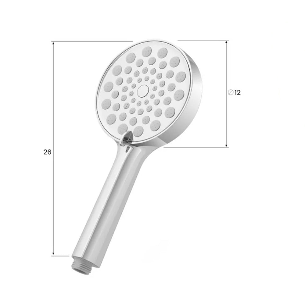 Doccetta rotonda 3 funzioni Anticalcare Serie Aqua Collection DocciaGo in ABS 26x12 cm - Cromo 2